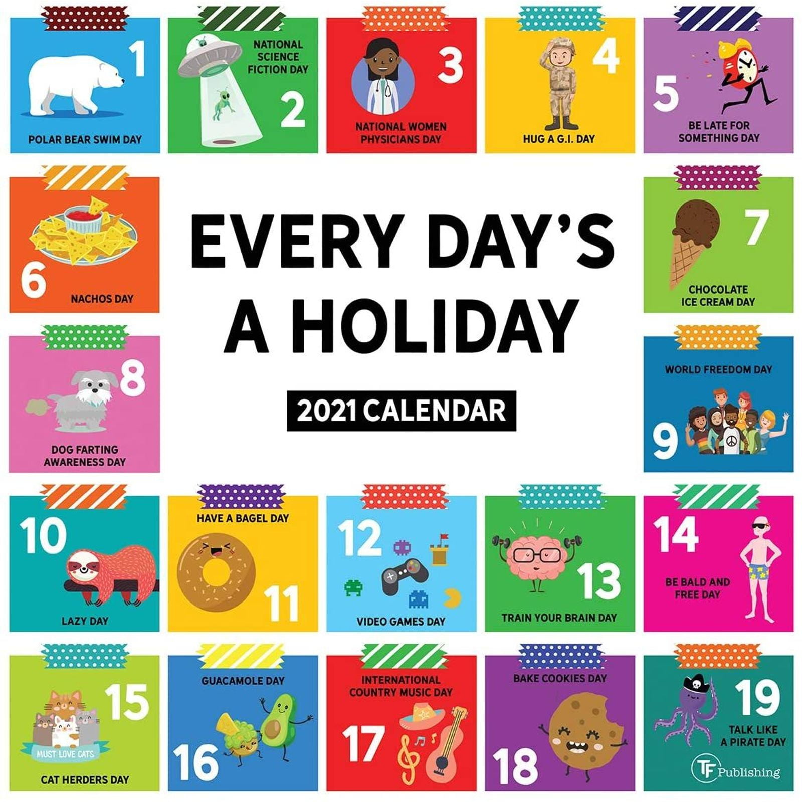 2021 DAILY DESK CALENDAR LANG BOX 70018 BRAND NEW EVERY DAY'S A HOLIDAY 