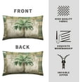 thumbnail image 3 of Palm Tree Pillow Covers 12x20 Tropical Banana Tree Rectangle Pillow Case Set of 2 Hawaii Coconut Tree Lumbar Throw Pillow Covers for Bedroom Living Room Sofa, 3 of 6