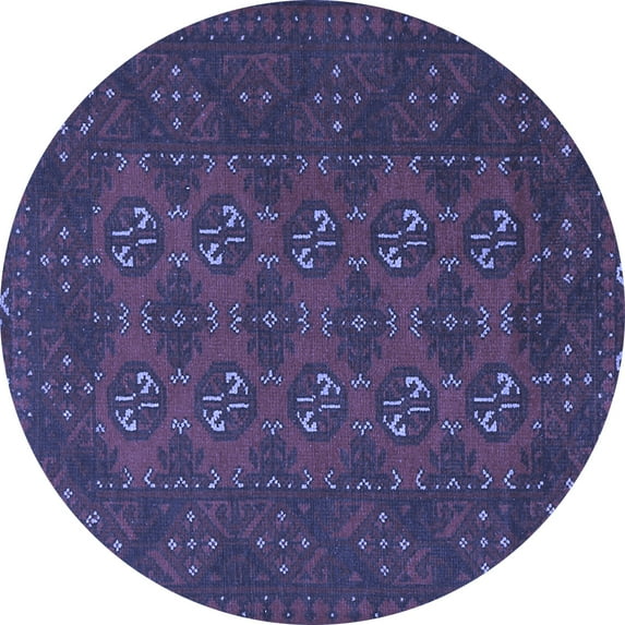 Ahgly Company Indoor Round Persian Blue Traditional Area Rugs, 7' Round