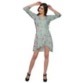 thumbnail image 4 of Moomaya Printed Short Ruffle Style Crossover Robe Bridesmaid Getting Ready Shirt, 4 of 5