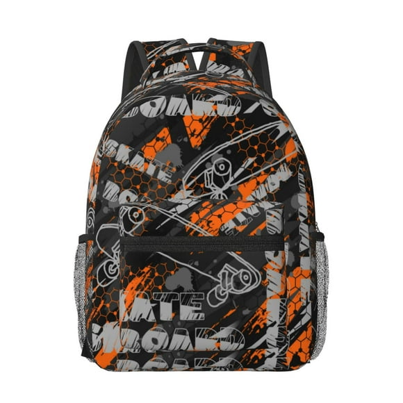 SkateBoard Urban Kids School Backpack for Boys Girls,Skate Travel Laptop Backpacks Book Bag Hiking Camping Daypack Age 5-10