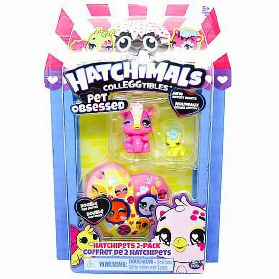 Skunkle & Pegasus Pink Hatchimals Colleggtibles Pet Obsessed Hatch Hearts