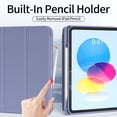 thumbnail image 4 of DWPSG Case for iPad (A16) 11th Generation 11 inch 2025, iPad 10th Generation Case 10.9 inch 2022 with Pencil Holder, Smart Trifold Stand Cover with Slim Soft TPU Back Shell, Purple, 4 of 8