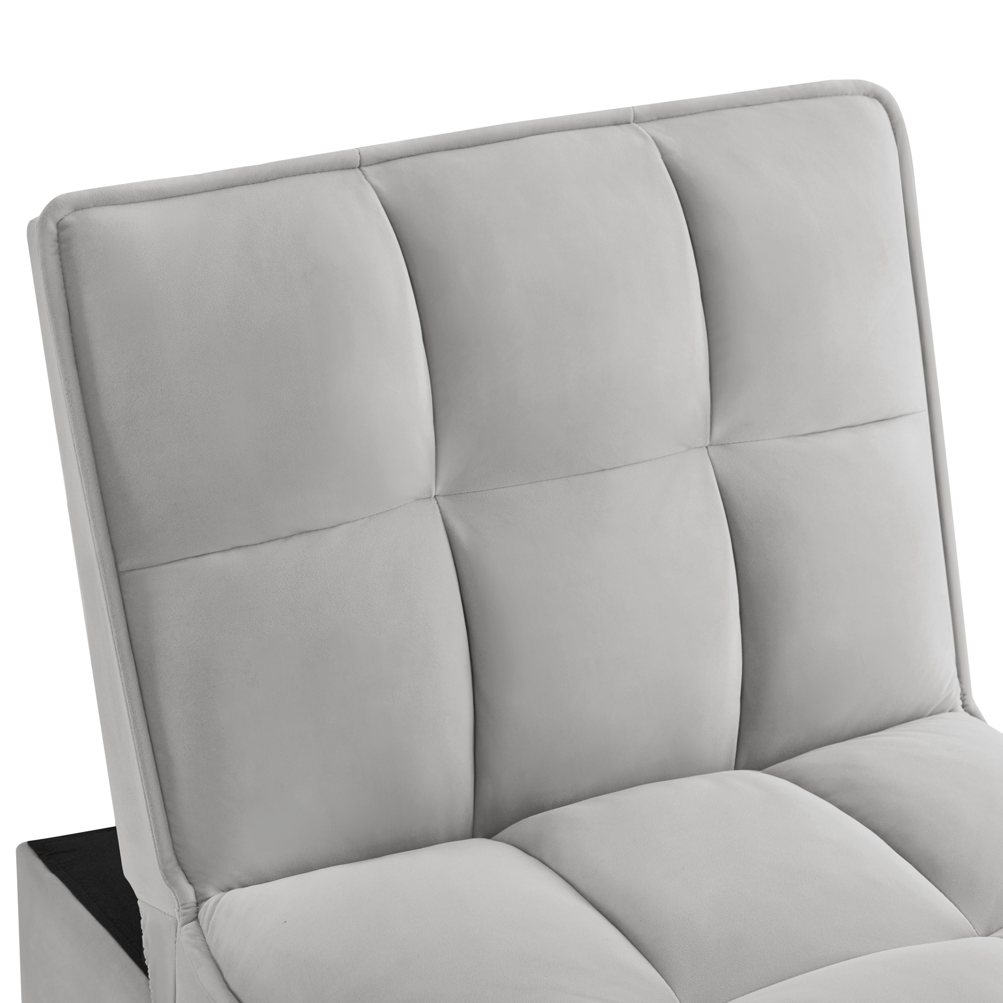 Miniyam 4 in 1 Tufted Single Pull-out Sofa Bed, Convertible Chaise Lounge, Gray