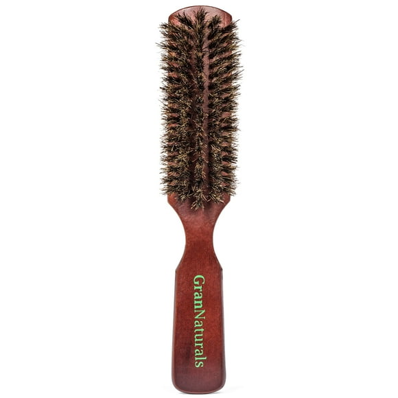 GranNaturals Cepillo de pelo de cerdas suaves para hombres – Cepillo de pelo de cerdas de jabalí de madera natural para peinar barbas que se desvanecen Cepillo de cerdas para alisar y peinar el cabell
