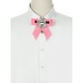 thumbnail image 4 of INSPIRE CHIC Women's Bow Tie All-match Adjustable Diamond-encrusted Neck Tie for Uniform Shirts Pink One Size, 4 of 5
