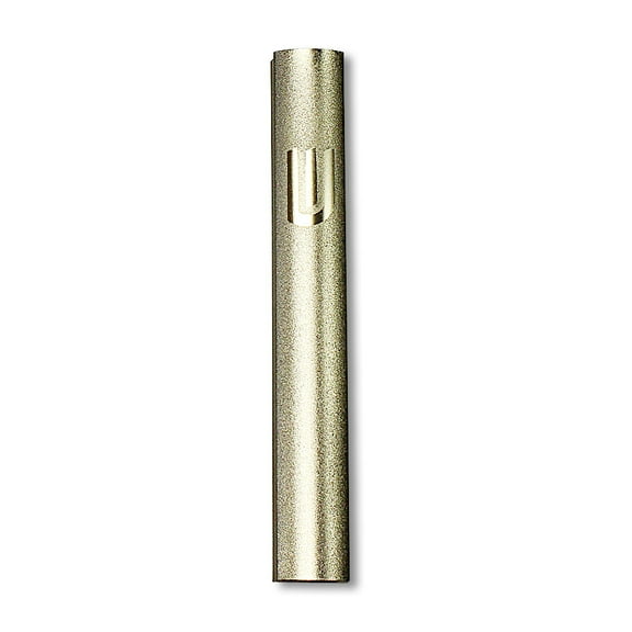 Metal Gold-Tone Shimmering Modern Classic Mezuzah Case, 5"