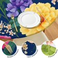 thumbnail image 4 of Pioneer Flower Floral Print Pattern Round Fitted Tablecloth with Elastic Edge,Dining Table Cover Waterproof,Outdoor Round Tablecloth for Camping,Dining,Indoor and Outdoor, 4 of 7
