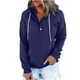 thumbnail image 2 of Wiyuqeen Womens Button Collar Hoodies Loose Fit Long Sleeve Hooded Sweatshirts Drawstring Pullovers with Pockets Soft Trendy Fall Tops, 2 of 7