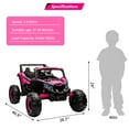 thumbnail image 7 of EastVita Ride on UTV Car, 24V Battery Powerd Electric Off-Road UTV Car w/Remote Control, 200W Motor, Spring Suspension, Music, LED Lights, Ride on Car Rose Red, 7 of 7