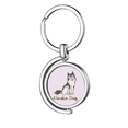 thumbnail image 1 of Alaskan Dog Breed USA Art Deco Fashion Rotating Keychain Metal Keyring Holder, 1 of 2