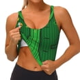 thumbnail image 3 of Gukieu St Patrick's day Print Women's Sports Vest, Low-neck U-shaped Removable Pad Sports Bra for Yoga, Exercise, Dance-, 3 of 8