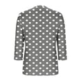 thumbnail image 6 of Women's V Neck Three Quarter Sleeve Tops Shirts Blouses Polka Dot Solid Color Loose Fit Casual Daily Wear Work Office Vacation Fashion Essential Gift | CSEONE,Gray L, 6 of 9