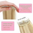 thumbnail image 4 of Benehair Clip in 100% Remy Human Hair Extensions Hair Pad Invisible Hairpiece Topper Thickened Soft Thin Hair Highlight Blonde 2 Pieces, 4 of 10