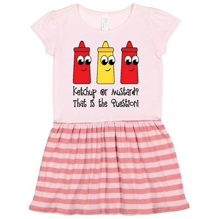 

Inktastic Funny Ketchup Or Mustard Gift Toddler Girl Dress