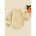 thumbnail image 4 of Musuos Baby Halloween Romper 3M 6M 12M 18M Long Sleeve Pumpkin Letter Embroidery Bodysuit Infant Boys Girls Fall Sweatshirt, 4 of 9