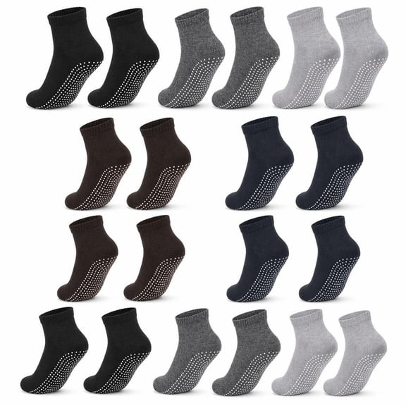 Stcellnmex Low Cut No Show Non Slip Athletic Socks Anti Skid Hospital Socks For Mens Womens Pilates Wear 10 Pairs