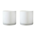 thumbnail image 2 of Destyer Cylindrical Flower Pots - Sturdy Ceramic Breathable Water Filtration System Straight Tube Matte Is TX white M 2Set, 2 of 6