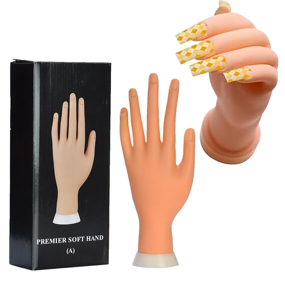 Bendable Practice Hand for Nail Art A, 1 Piece - Hand for Acrylic Nails Flexible Bendable Nail Hand for Beginners Silicone Manicure Training Kit For, Easter Mother'S Day Gift Makeup Organizers