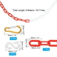 thumbnail image 2 of Uxcell 20Ft Plastic Safety Barrier Chain 6 S-Hooks and 6 Clips, Red White, 2 of 5