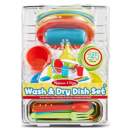 Melissa & Doug Let's Play House! Wash & Dry Dish Set
