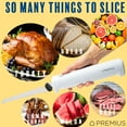 thumbnail image 6 of Professional Cordless Rechargeable Easy-Slice Electric Knife, Reciprocating Serrated Stainless-Steel Blades, Safety-Lock Trigger Release, Carving Meats, Turkey, Breads, Fruit, Crafting Foam, White, 6 of 9