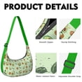 thumbnail image 2 of Kawaii Avocado Lover Print Hobo Purse for Women, Green Fresh Fruit Crossbody Tote, Lightweight Water-Resistant Shoulder Bag with Artistic Illustration Design, 2 of 4