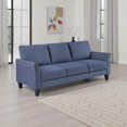 thumbnail image 6 of Xumo Sofa- Blue Fabric- 79 Inch- Black Tapered Wood Legs, 6 of 6