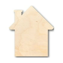Unfinished Wood House Shape - Craft - up to 46" DIY 14" / 1/8"