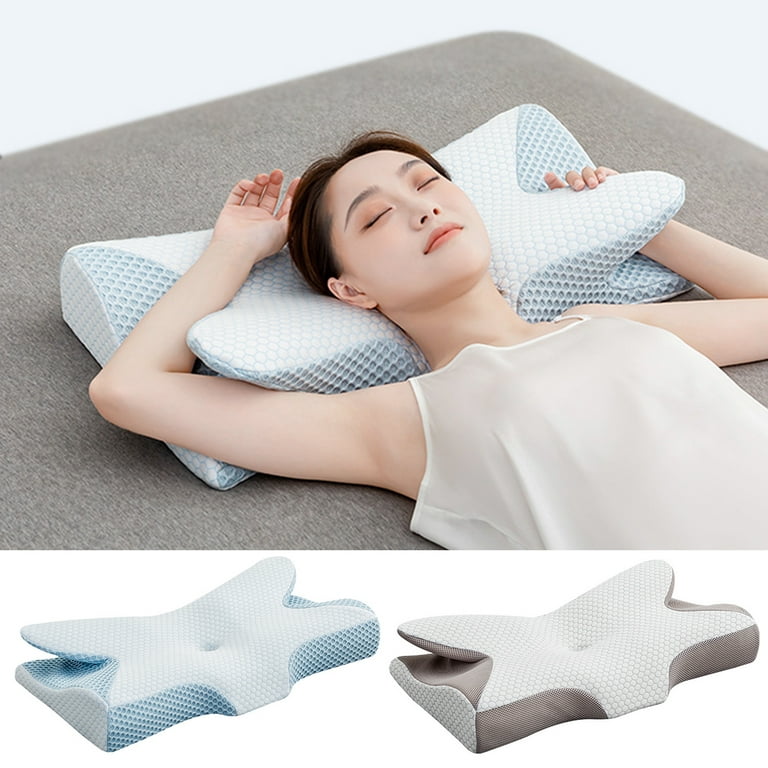 Memory Foam Pillow Neck Pillow, Adjustable Ergonomic Contour Support  Cervical Pillow Slow Rebound Memory Foam for Sleeping, Back, Stomach, Side  Sleeper, 20''x 12''x 4'' 