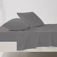 thumbnail image 5 of Color Sense 4-Piece 100% Cotton Percale Bed Sheet Set, Cool & Crisp Bedding, Queen, Dark Gray, 5 of 12
