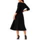thumbnail image 3 of Vestido largo casual con cuello redondo y mangas 3/4 de INSPIRE CHIC, con pliegues y bolsillos, talla XL, color negro, 3 of 5