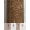 thumbnail image 6 of Brown Coffee Sheer Curtains 84 Inch Length 2 Panels Set, Farmhouses Vintage Cup Plants Text Art Voile Window Treatment Rod Pocket Curtains Sheers Drapes for Bedroom/Living Room/Kitchen 52"x84"x2, 6 of 7