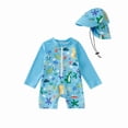 thumbnail image 1 of Odeerbi Traje de Baño de Una Sola Pieza Para Niños de Manga Larga 6M-4Y Con Gorra de Baño Impresión Linda Upf 50 + Protección Solar Traje de Baño En Seco Rápido, 1 of 5
