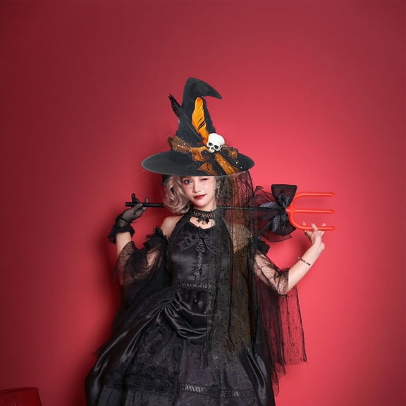 XGFHYJEH Halloween Witch Hat Decorations, Halloween Decoration Ornament, Halloween Scary Props Decor for Home Dance Dress up, Party Supplies