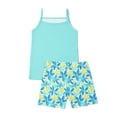 thumbnail image 4 of ITSAME Girls Summer Outfit Sets, Thin Camisole and Printed Shorts Casual Comfort Clothes 2-Piece Light Blue Size 13-14, 4 of 7
