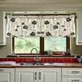 thumbnail image 3 of Yayeee Kitchen Curtains Set of 2 Light Filtering 57"x24" Over Sink Window Panels, Small Black Flowers, 3 of 7