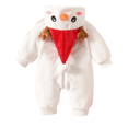 thumbnail image 6 of Otqutp Baby Snowman Full Zip Hooded Bodysuit Soft Plush Animal Jumpsuit Newborn Long Sleeve Warm Romper Casual Infant Outfit for Christmas, 6 of 9