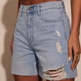 thumbnail image 3 of BOMYJESK Jean Shorts Womens High Waisted Casual Denim Shorts Ripped Distressed Trendy Pull on Jorts 2026 Summer Jorts with Pockets Light Blue S, 3 of 6