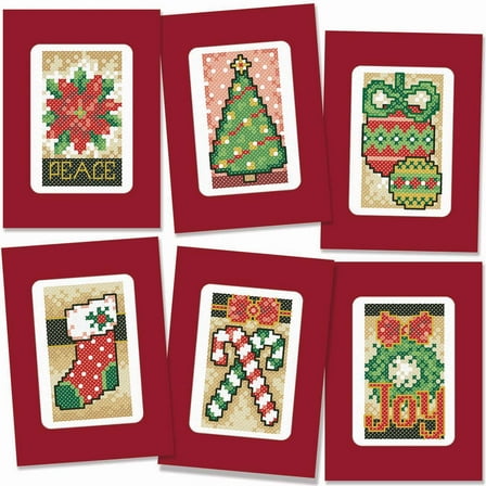 Herrschners® Classic Christmas Greeting Cards Stamped Cross-Stitch Kit