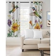 thumbnail image 2 of Spring Floral Blackout Curtains for Bedroom/Living Room, Thermal Insulated Kitchen Curtains, Elegant Birds Summer Botanical Flowers Grommet Darkening Window Treatment Drapes 42"x63"x2, 2 of 8