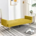 thumbnail image 2 of Yesfashion 75.6" Futon Sofa Bed,Convertible Sleeper Sofa with Tapered Wood Legs,Modern Snowflake Velvet Upholstered Couch,3 Seater Sleeper Sofa for Small Spaces, 2 of 10
