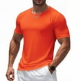 thumbnail image 4 of Iugvhana Men's Quick-Dry T-Shirt Outdoors Sports Running Shirts Crewneck Summer Short Sleeve Tees Tops Breathable T-Shirts Orange XXXL, 4 of 9