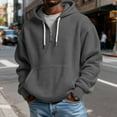 thumbnail image 2 of LNZGNM Mens Hoodies Pullover Waffle Solid Big and Tall Sweatshirts 1/4 Zip Up Long Sleeve Drawstring Shirts with Pockets Athletic Outdoor Tops,Dark Gray 2XL, 2 of 7
