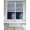 thumbnail image 2 of Navy Blue Living Room Curtains 2 Panel, Nautical Coastal Sea Abstract Art Cafe Window Treatment, Extra Long Farmhouse Bedroom Bathroom Kitchen Curtains Drapes 104"x72", 2 of 6