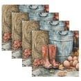 thumbnail image 5 of BZSMCE Satin Native Fab Cotton Dinner Napkin Tractor Puppies Eggs Flowers Boots Reusable, 5 of 8