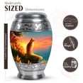 thumbnail image 2 of JAGASY Cat Mini Urn for Ashes for Mother, Teal Blue Small Keepsake Urns for Human Ashes, Ocean Sunset Grassy Cliff & Yellow Blue Sky Decorative Urns for Couple, Memorial Urn for Father, (3 Inch), 2 of 7