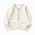 thumbnail image 4 of WXFAZCVU Girls Sweater Comfortable Soft Button Down Cardigan Elegant Outerwear Going Out Size 5-6Years, 4 of 4