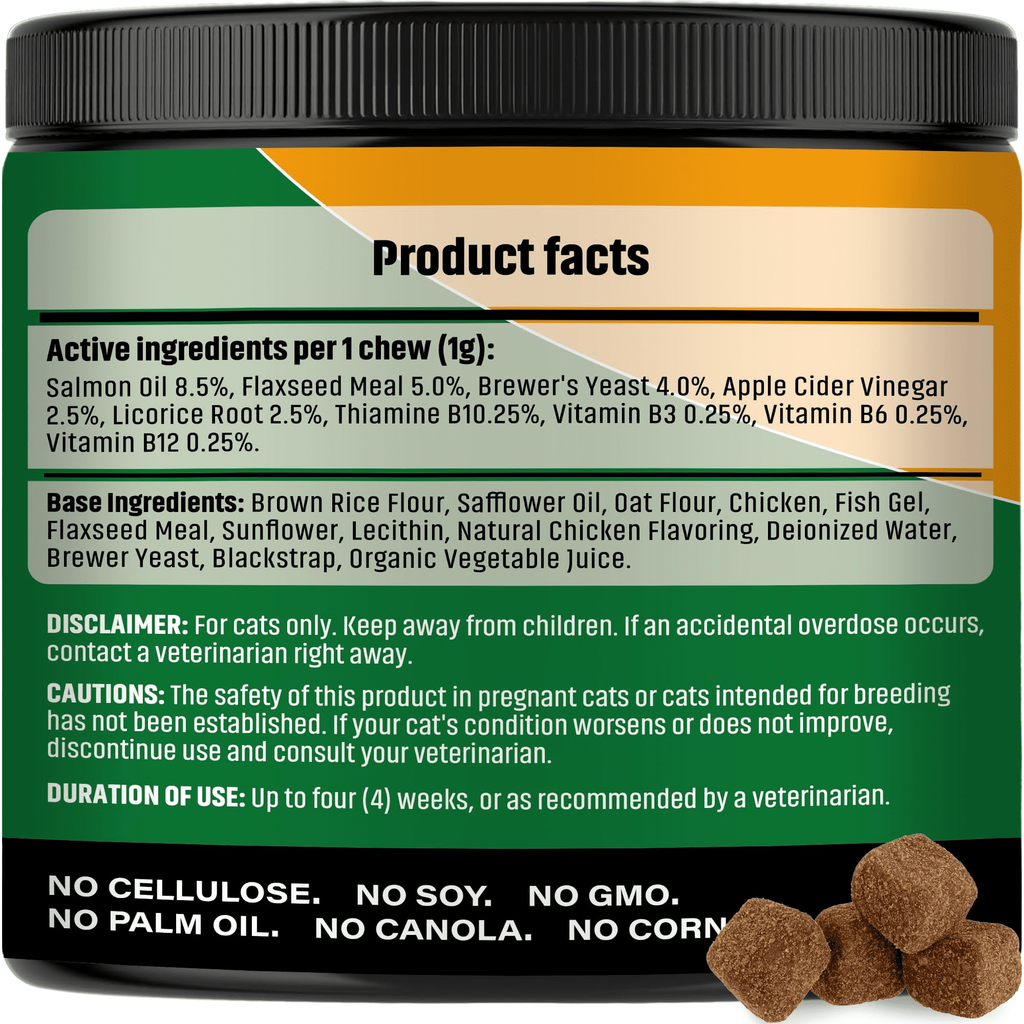 Beloved Pets Natural Flea and Tick Support Chews - Chicken Flavored Healthy Skin & Coat Soft Treats for Cats, 10 oz Jar