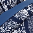 thumbnail image 3 of Navy Blue Paisley 7pcs Comforter King Size Soft Bed in a Bag Microfiber All Ages(104"x90"), 3 of 9